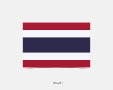 Gölgeli Tayland Dikdörtgen bayrak simgesi.