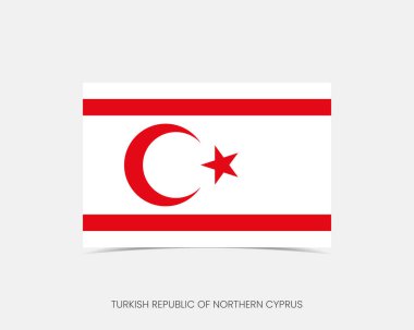 Kuzey Kıbrıs Türk Cumhuriyeti Dikdörtgen bayrak simgesi gölgeli.