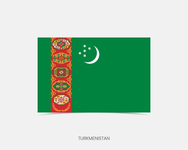 Gölgeli Türkmenistan Dikdörtgen bayrak simgesi.