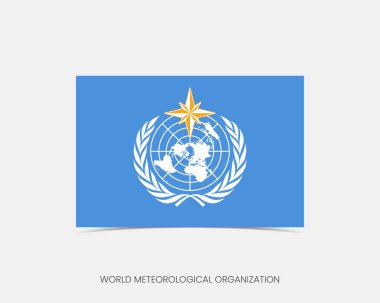 Gölgeli Dünya Meteoroloji Örgütü Dikdörtgen bayrak simgesi.