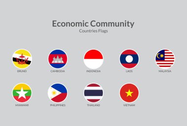 ASEAN Ekonomik Topluluk ülkeleri bayrak koleksiyonu