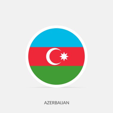 Gölgeli Azerbaycan bayrak simgesi.