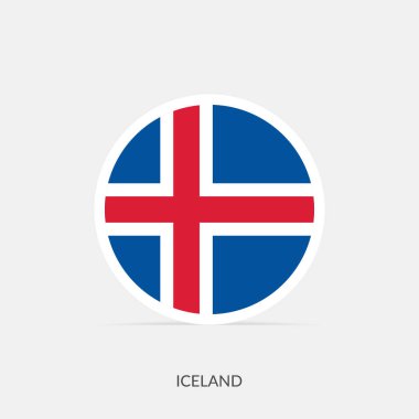 Gölgeli İzlanda bayrak simgesi.