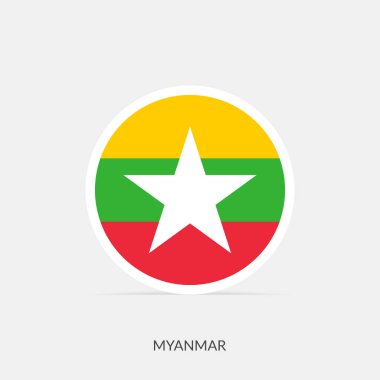 Gölgeli Myanmar bayrak simgesi.