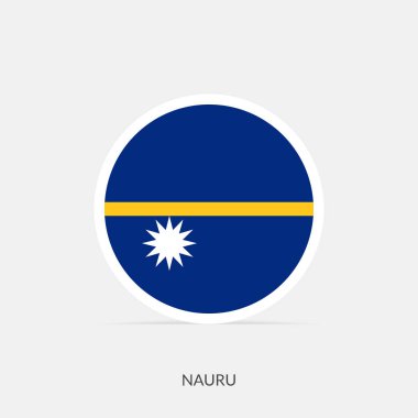 Gölgeli Nauru yuvarlak bayrak simgesi.