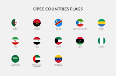 OPEC Ülkeleri bayrak simgeleri koleksiyonu