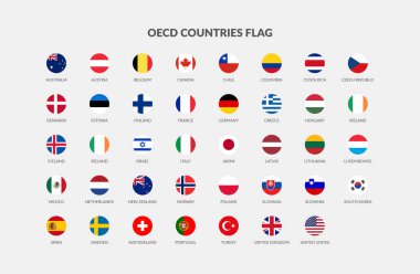 OECD ülkeleri bayrak simgeleri koleksiyonu