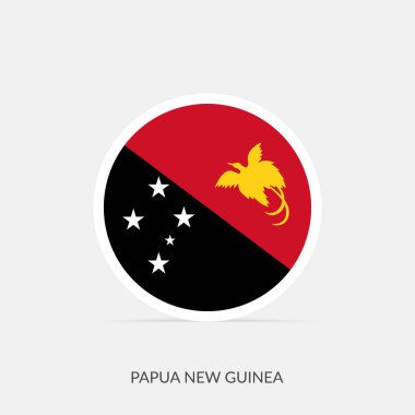 Papua Yeni Gine bayrak simgesi ve gölgesi.