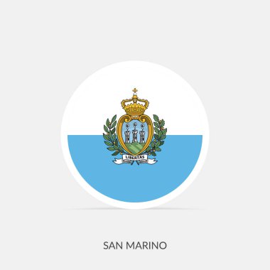 San Marino gölgeli yuvarlak bayrak simgesi.