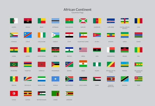 Afrika Ülkeleri Dikdörtgen Bayrak Simgesi — Stok Vektör