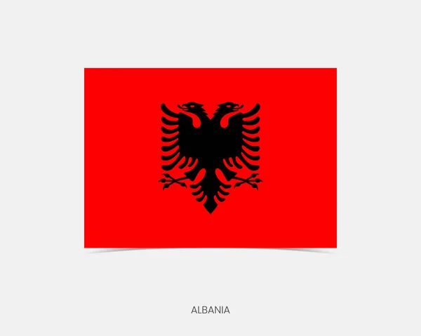 Albanië Rechthoek Vlag Pictogram Met Schaduw — Stockvector