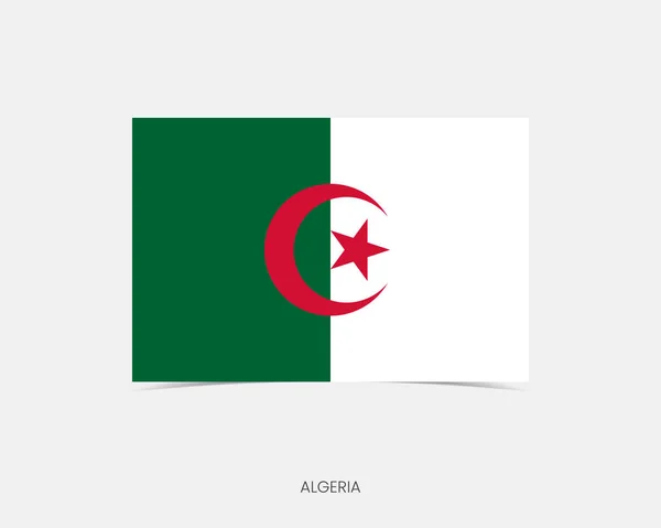 Argélia Ícone Bandeira Retangular Com Sombra — Vetor de Stock