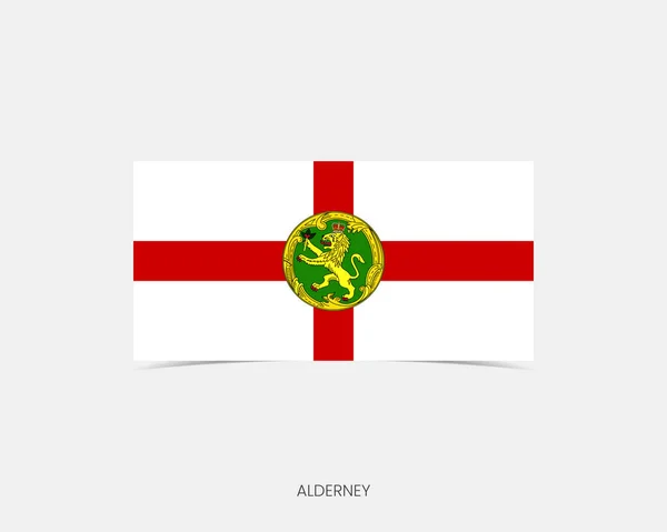 Alderney Téglalap Zászló Ikon Árnyék — Stock Vector