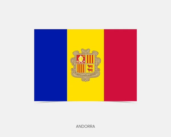 Andorra Rechteck Flagge Symbol Mit Schatten — Stockvektor
