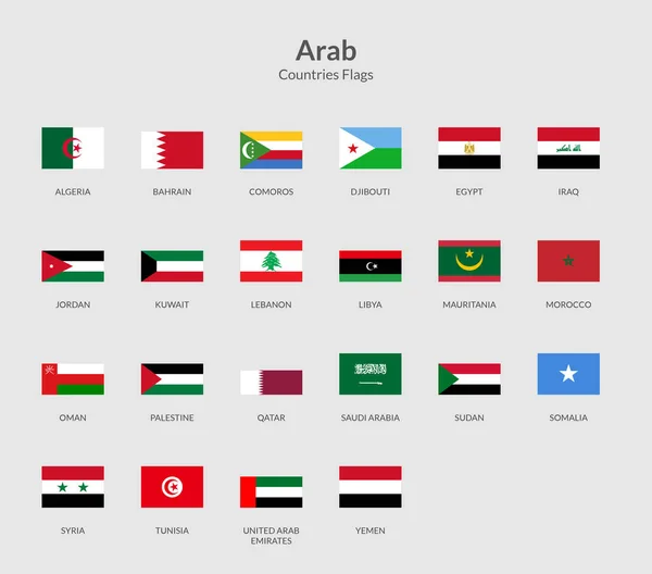 Arap Ülkeleri Dikdörtgen Bayrak Simgesi — Stok Vektör