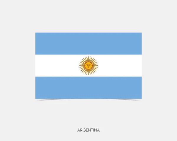 Αργεντινή Ορθογώνια Σημαία Εικονίδιο Σκιά — Διανυσματικό Αρχείο