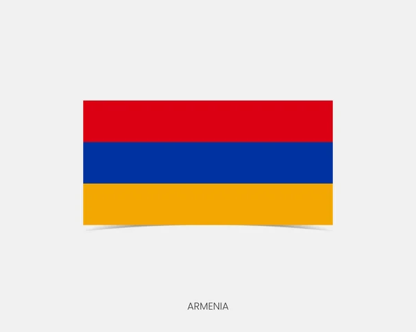 Αρμενία Ορθογώνια Σημαία Εικονίδιο Σκιά — Διανυσματικό Αρχείο