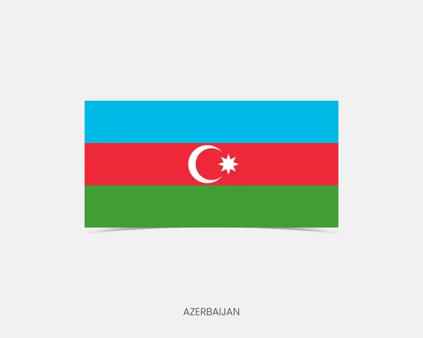 Azerbaïdjan Icône Drapeau Rectangulaire Avec Ombre — Image vectorielle