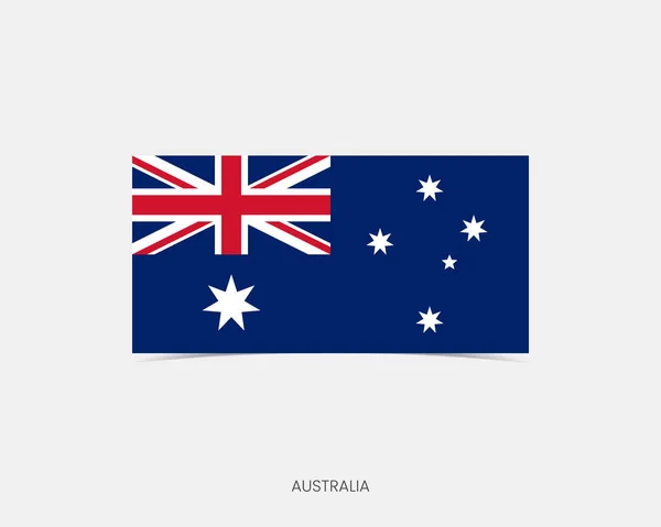Australien Rektangel Flagga Ikon Med Skugga — Stock vektor
