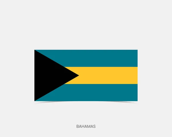 Bahamas Rectangle Flag Icon Shadow — Stock Vector