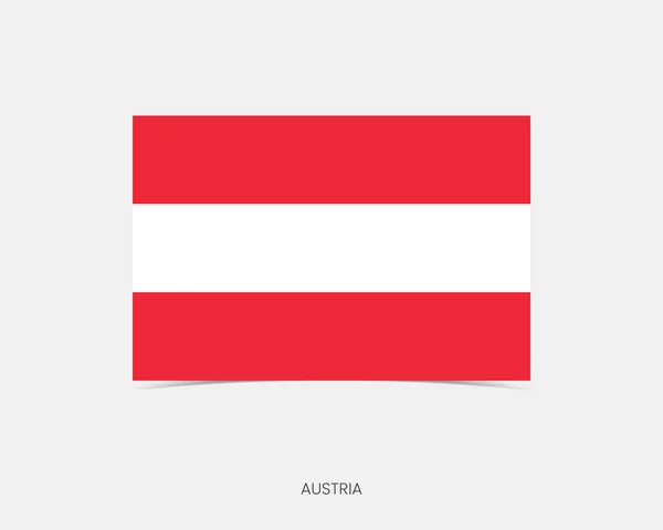 Austria Icona Bandiera Rettangolo Con Ombra — Vettoriale Stock