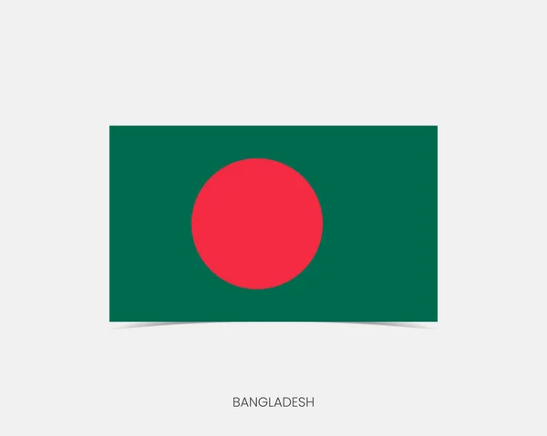 Banglades Rectangle Zászló Ikon Árnyékkal — Stock Vector