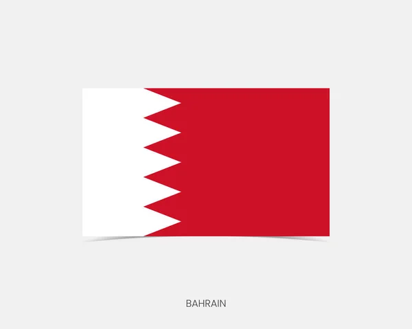 Bahrein Téglalap Zászló Ikon Árnyékkal — Stock Vector