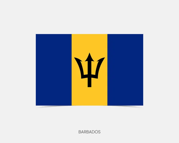 Μπαρμπάντος Ορθογώνια Σημαία Εικονίδιο Σκιά — Διανυσματικό Αρχείο