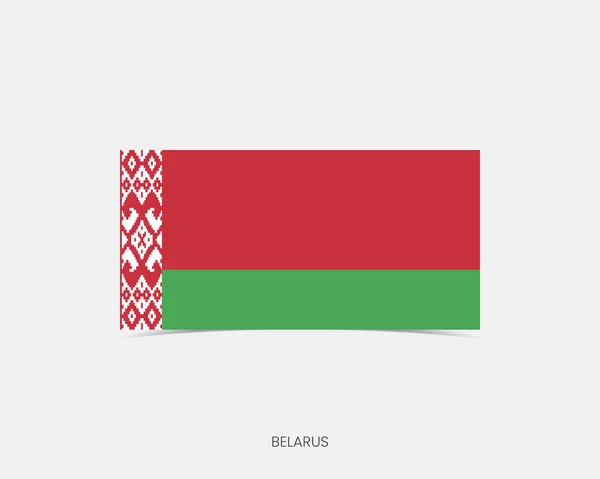 Bělorusko Ikona Obdélníkové Vlajky Stínem — Stockový vektor