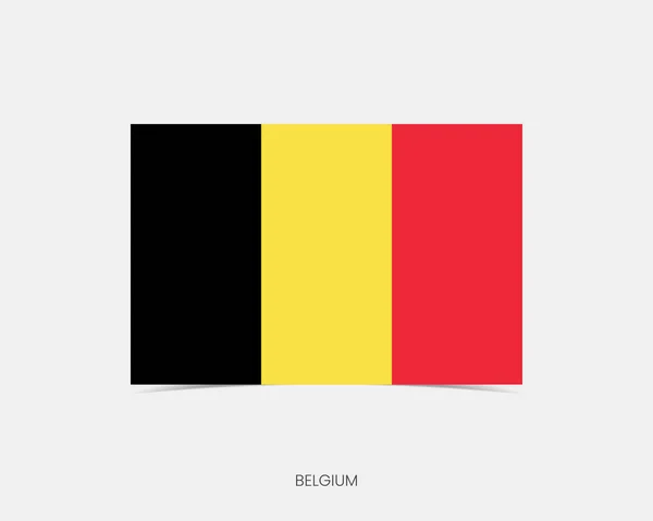 Belgie Ikona Obdélníkové Vlajky Stínem — Stockový vektor