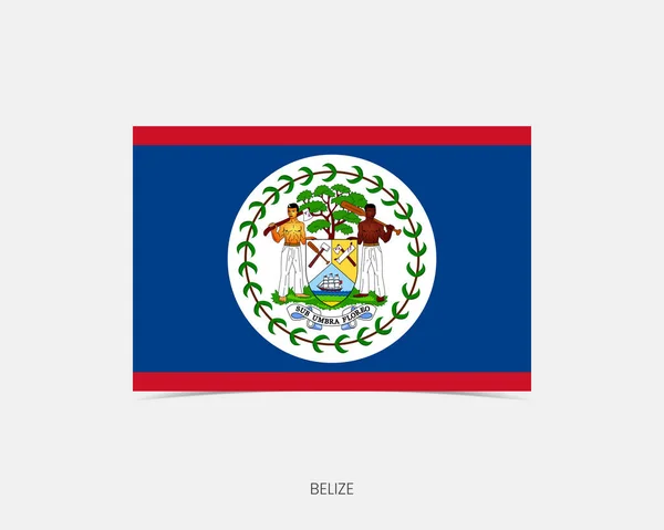 Belize Icona Bandiera Rettangolo Con Ombra — Vettoriale Stock