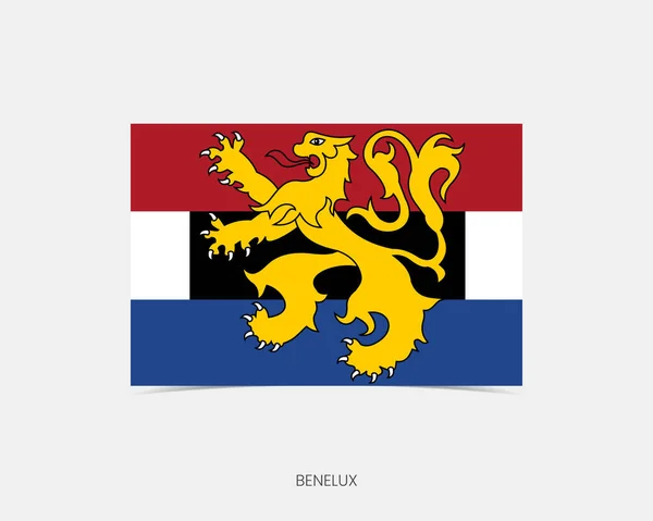 Benelux Rectangle Flag Icon Shadow — Stock Vector