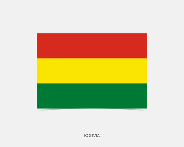 Bolivia Rectangle Flag Icon Shadow — Stock Vector