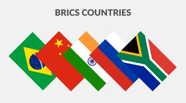 Brics Χώρες Συλλογή Εικόνων Ορθογώνιας Σημαίας — Διανυσματικό Αρχείο