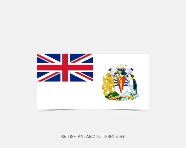 Territoire Antarctique Britannique Icône Drapeau Rectangulaire Avec Ombre — Image vectorielle