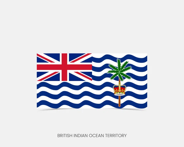 Символ Прямоугольника Британской Территории Индийском Океане Тенью — стоковый вектор