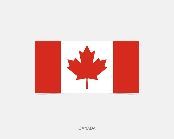 Kanada Téglalap Zászló Ikon Árnyék — Stock Vector