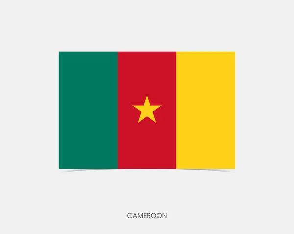 Camerún Icono Bandera Rectángulo Con Sombra — Archivo Imágenes Vectoriales