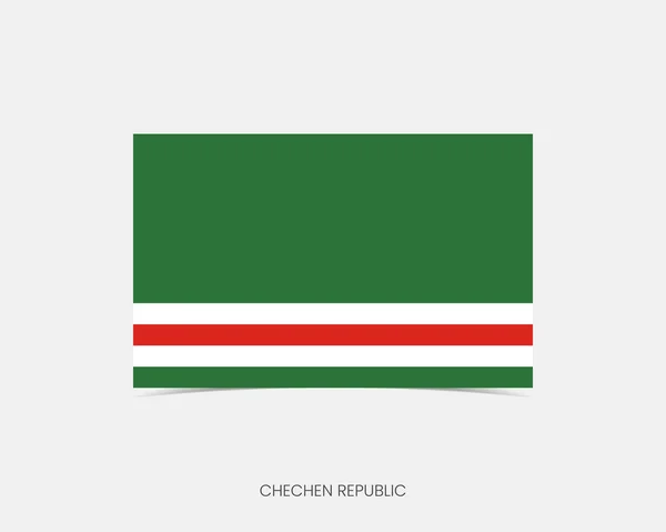 Csecsen Köztársaság Téglalap Zászló Ikon Árnyékkal — Stock Vector