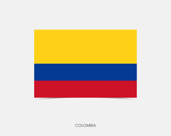 Colombia Rectangle Flag Icon Shadow — Stock Vector
