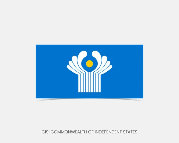 Cis Κοινοπολιτεία Ανεξαρτήτων Κρατών Ορθογώνιο Εικονίδιο Σημαίας Σκιά — Διανυσματικό Αρχείο
