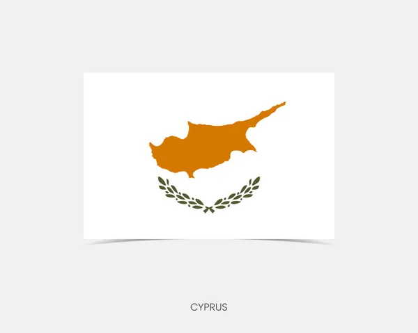 Cipro Icona Bandiera Rettangolo Con Ombra — Vettoriale Stock
