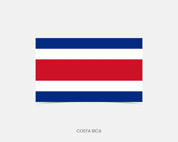 Costa Rica Rectángulo Icono Bandera Con Sombra — Archivo Imágenes Vectoriales