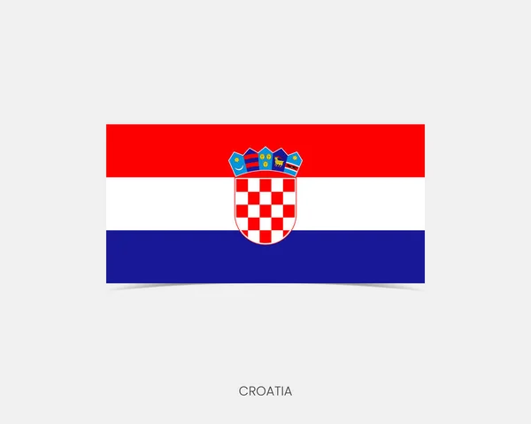 Croatia Rectangle Flag Icon Shadow — Stock Vector