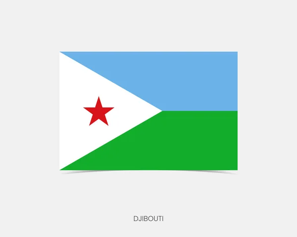 Ikona Vlajky Džibutsko Obdélník Stínem — Stockový vektor
