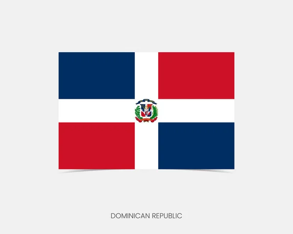 Ícone Bandeira Retângulo Dominica Com Sombra —  Vetores de Stock