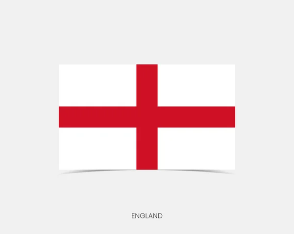 Inglaterra Rectángulo Icono Bandera Con Sombra — Archivo Imágenes Vectoriales