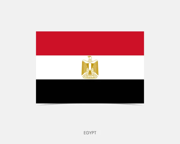 Αίγυπτος Ορθογώνια Σημαία Εικονίδιο Σκιά — Διανυσματικό Αρχείο