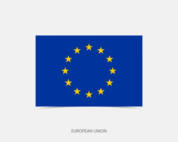 Európai Unió Téglalap Zászló Ikon Árnyékkal — Stock Vector