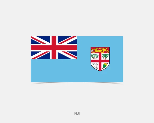 带有阴影的斐济矩形国旗图标 — 图库矢量图片